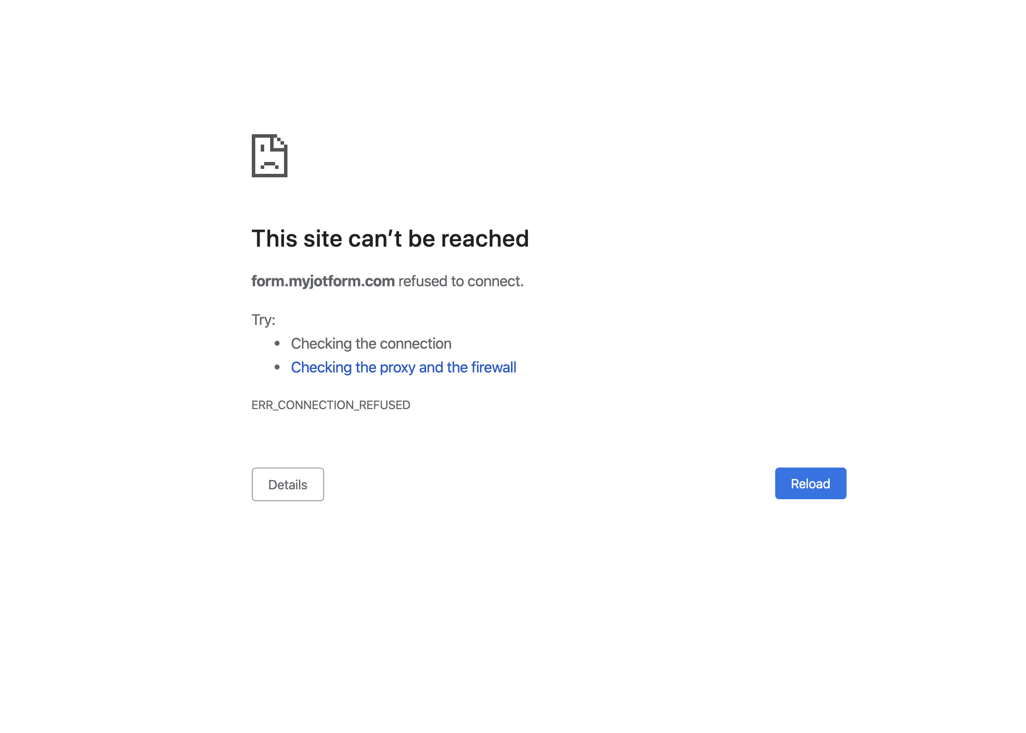 Unable To Load Form